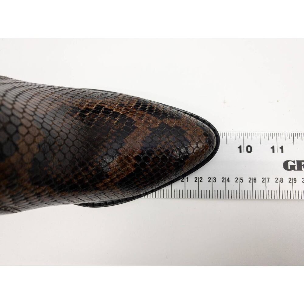 Ash Brown Snake Python Esquire Pointed Toe Leathe… - image 13